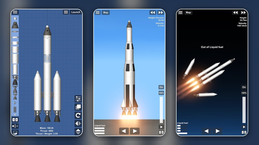 Spaceflight Simulator: симулятор космоса, сборка ракеты, старт и полёт к орбите