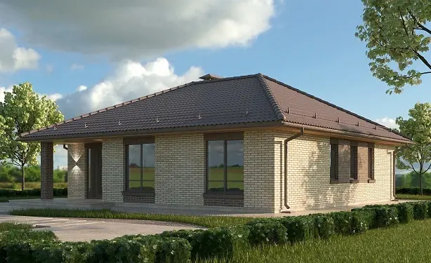 Проект одноэтажного дома с панорамным эркером (C-98): изображение 4