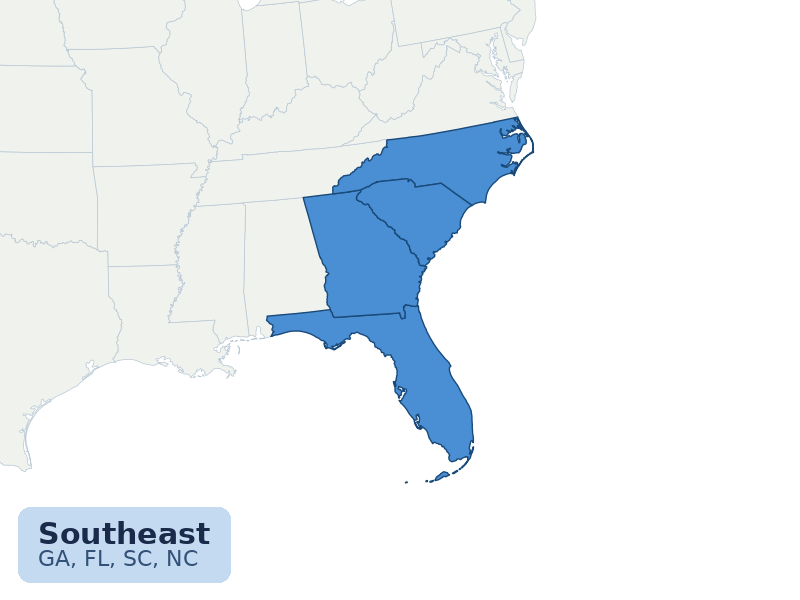 Southeast map