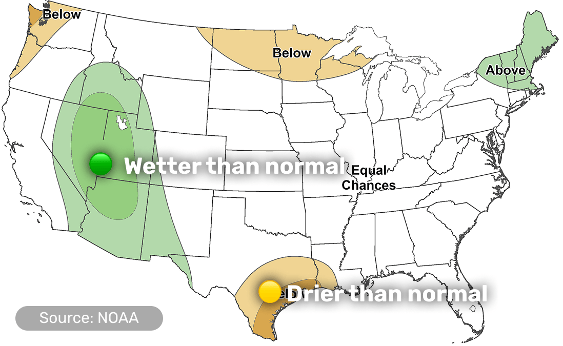 Monthly Precipitation Outlook map