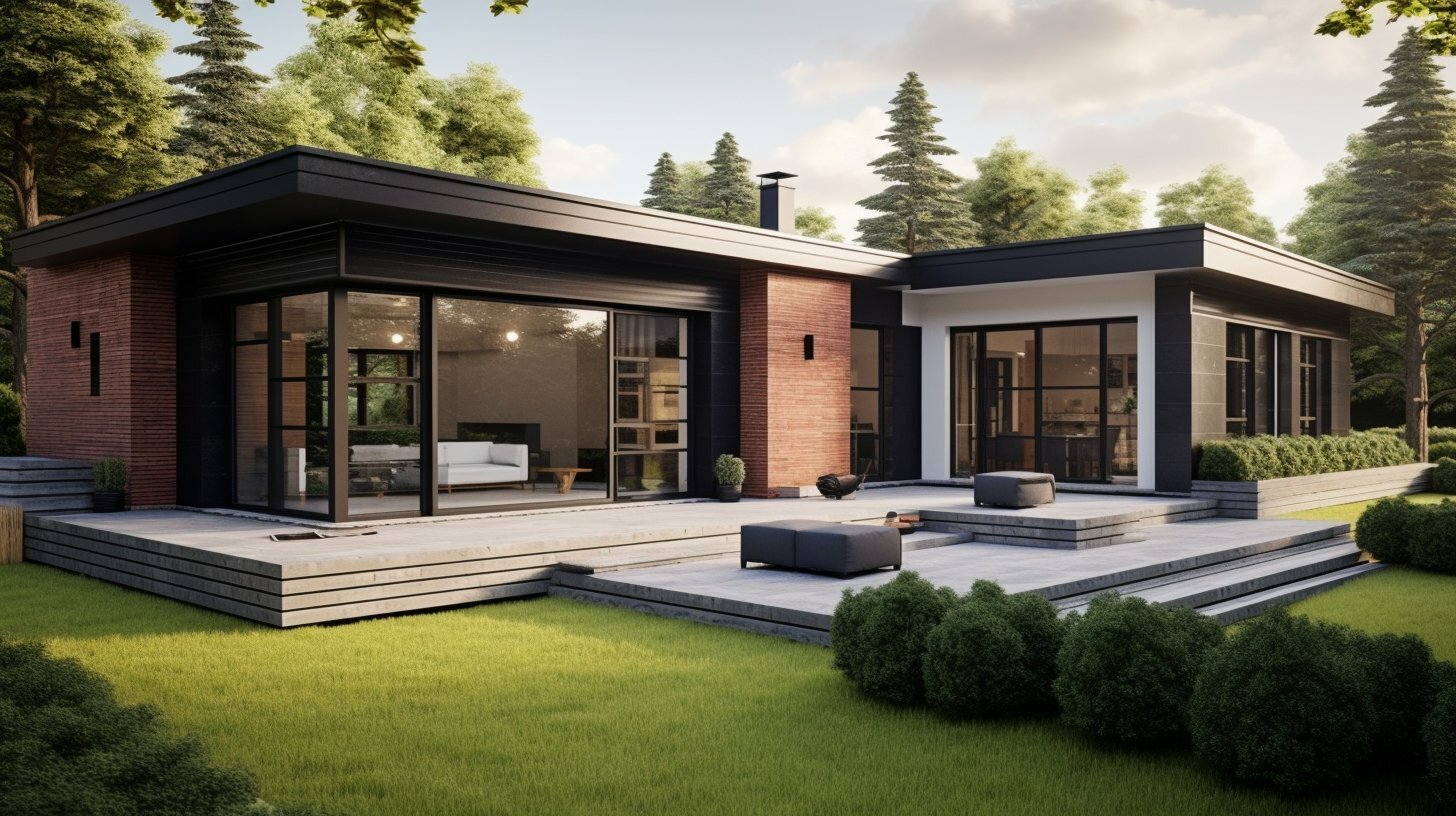 дом одноэтажный с цокольным этажом