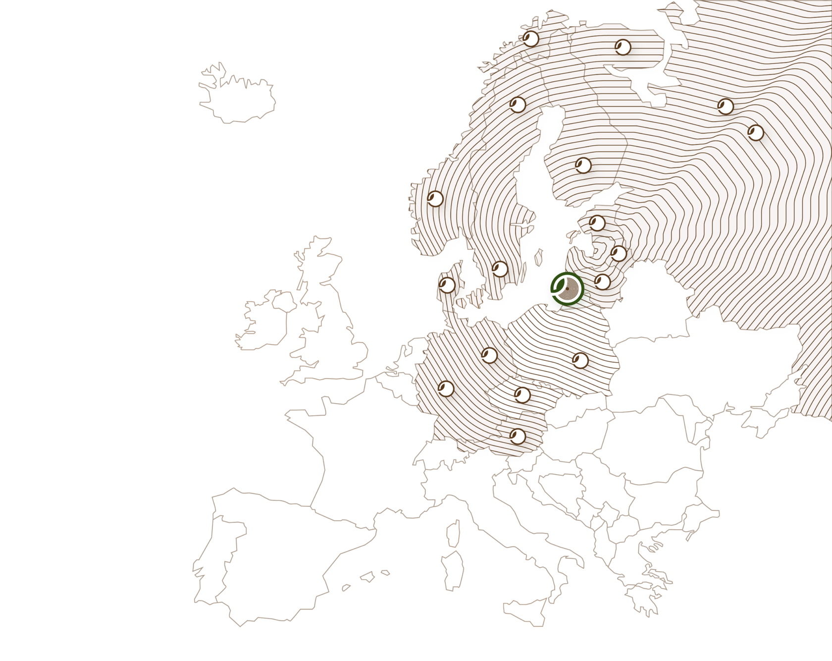 Карта экспорта Балтийской лесной компании