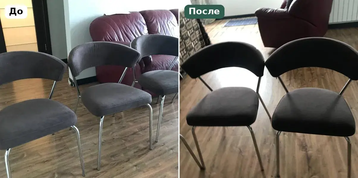 Обеденные стулья до и после перетяжки
