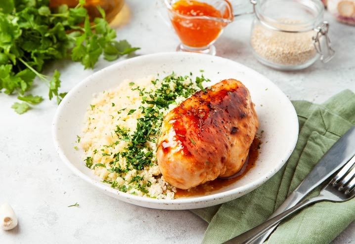 Абрикосовая курица с кускусом – рецепт приготовления с фото | Elementaree