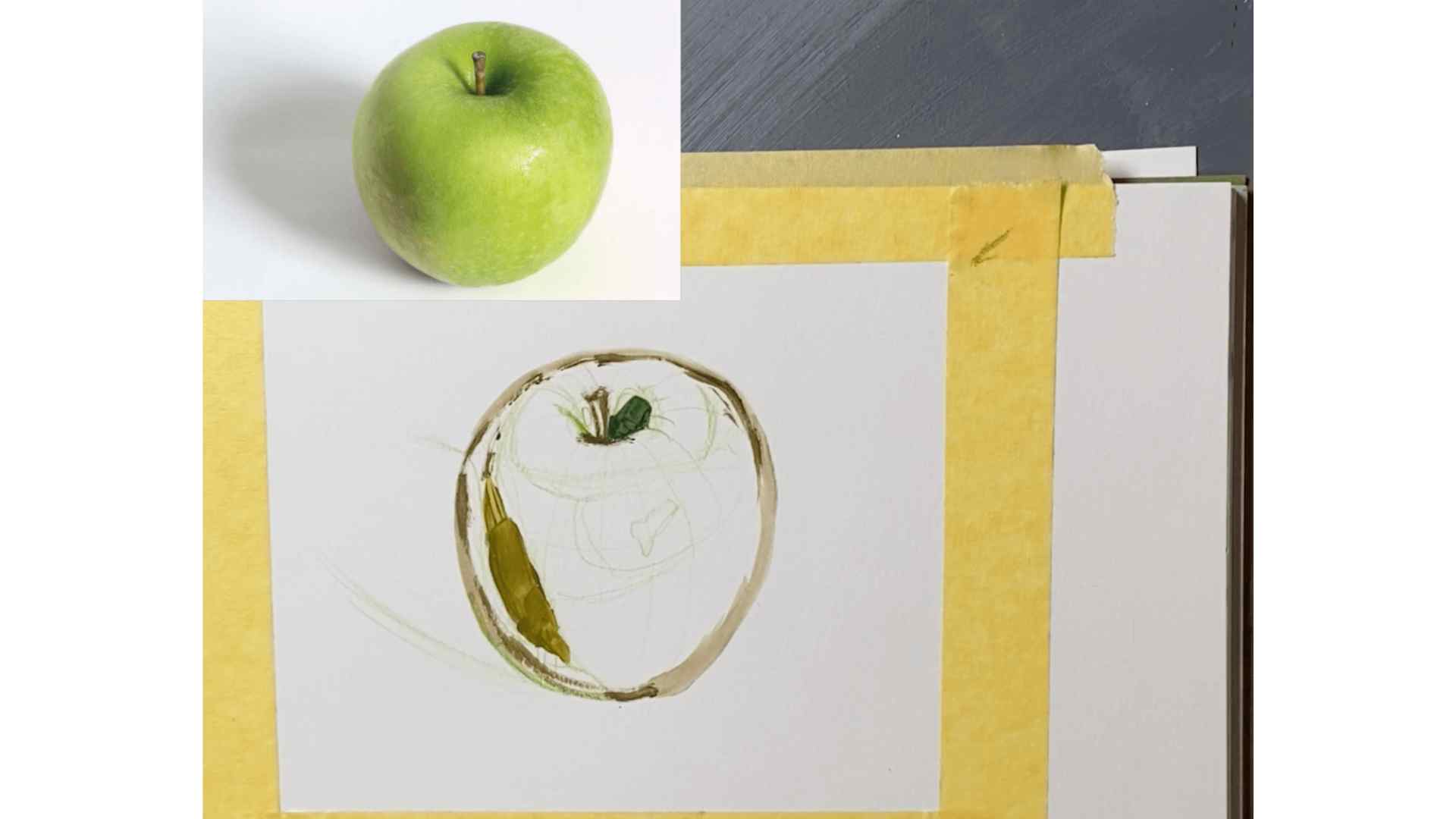 Які тіні та світлі тіні варто враховувати під час малювання яблука?
