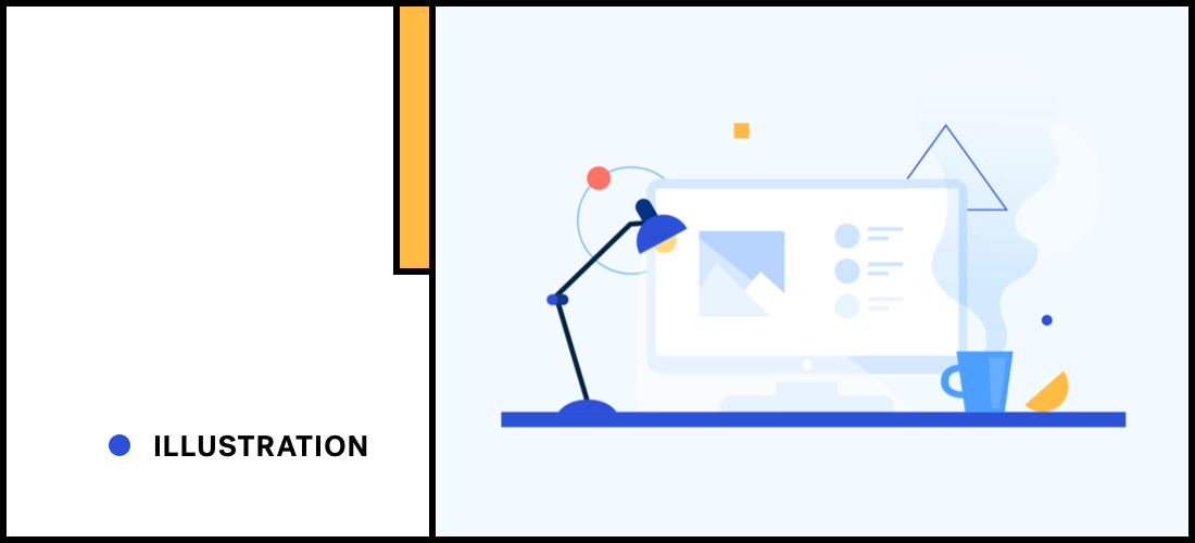 иллюстрация лампа светит на рабочий стол