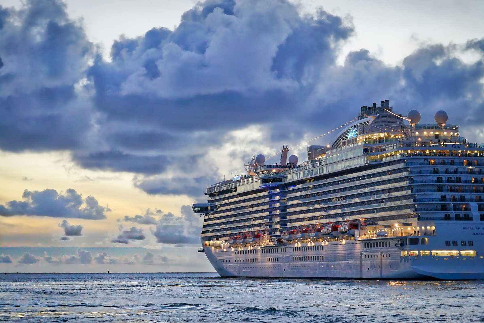 Cruise ship on the ocean