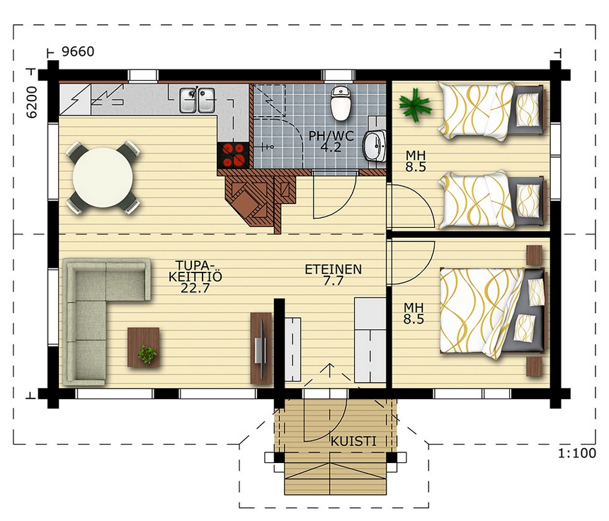 Проект каркасного дома 60 м2