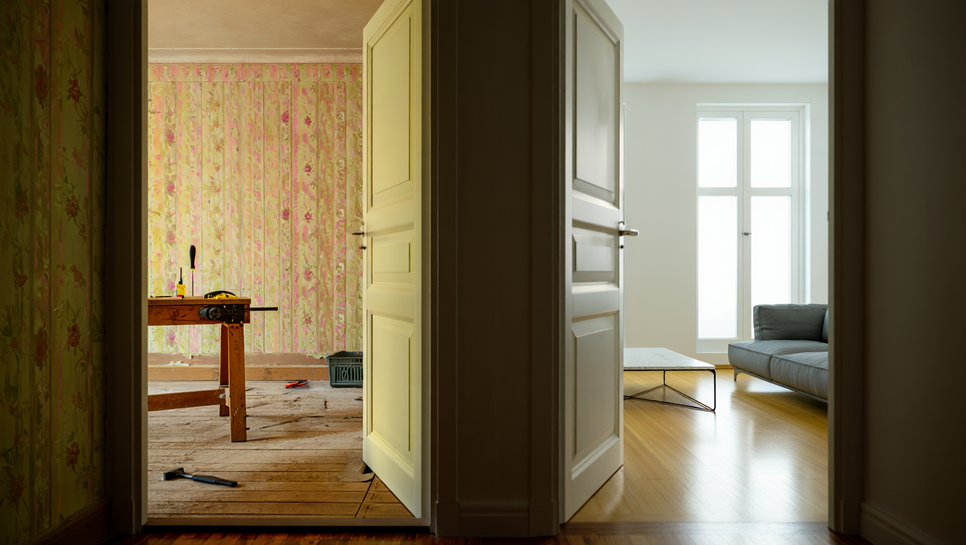 Сравнение при покупке: убитая квартира под ремонт слева и готовый вариант заезжай и живи справа