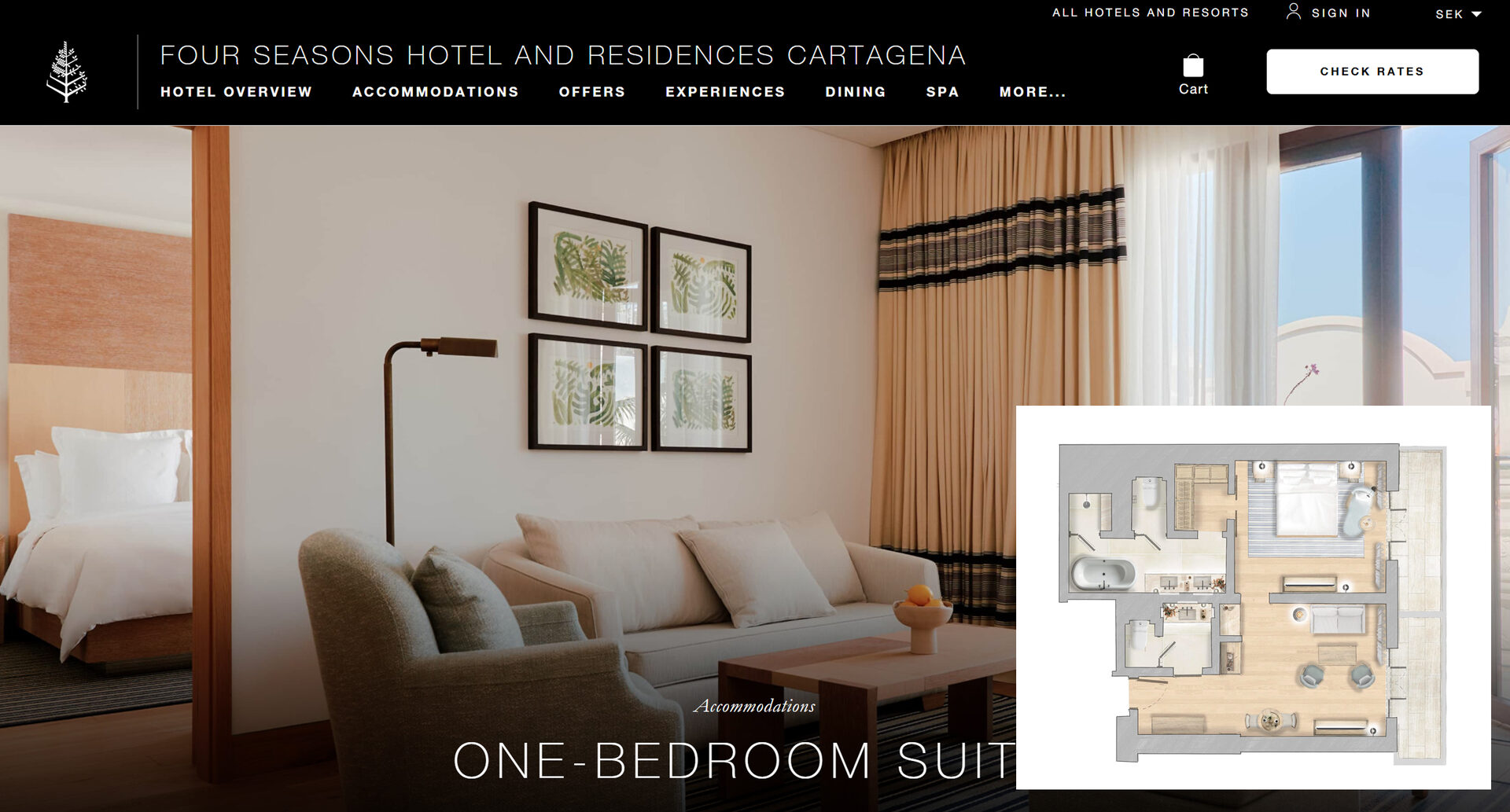 Планировка на сайте Four Seasons Hotels and Residences Cartagena