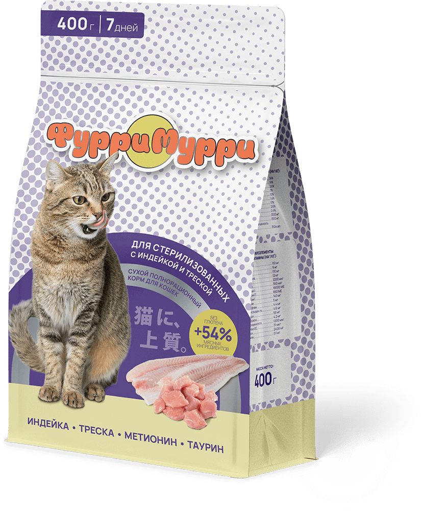 сухой корм для кошек ФУРРИ•МУРРИ упаковка