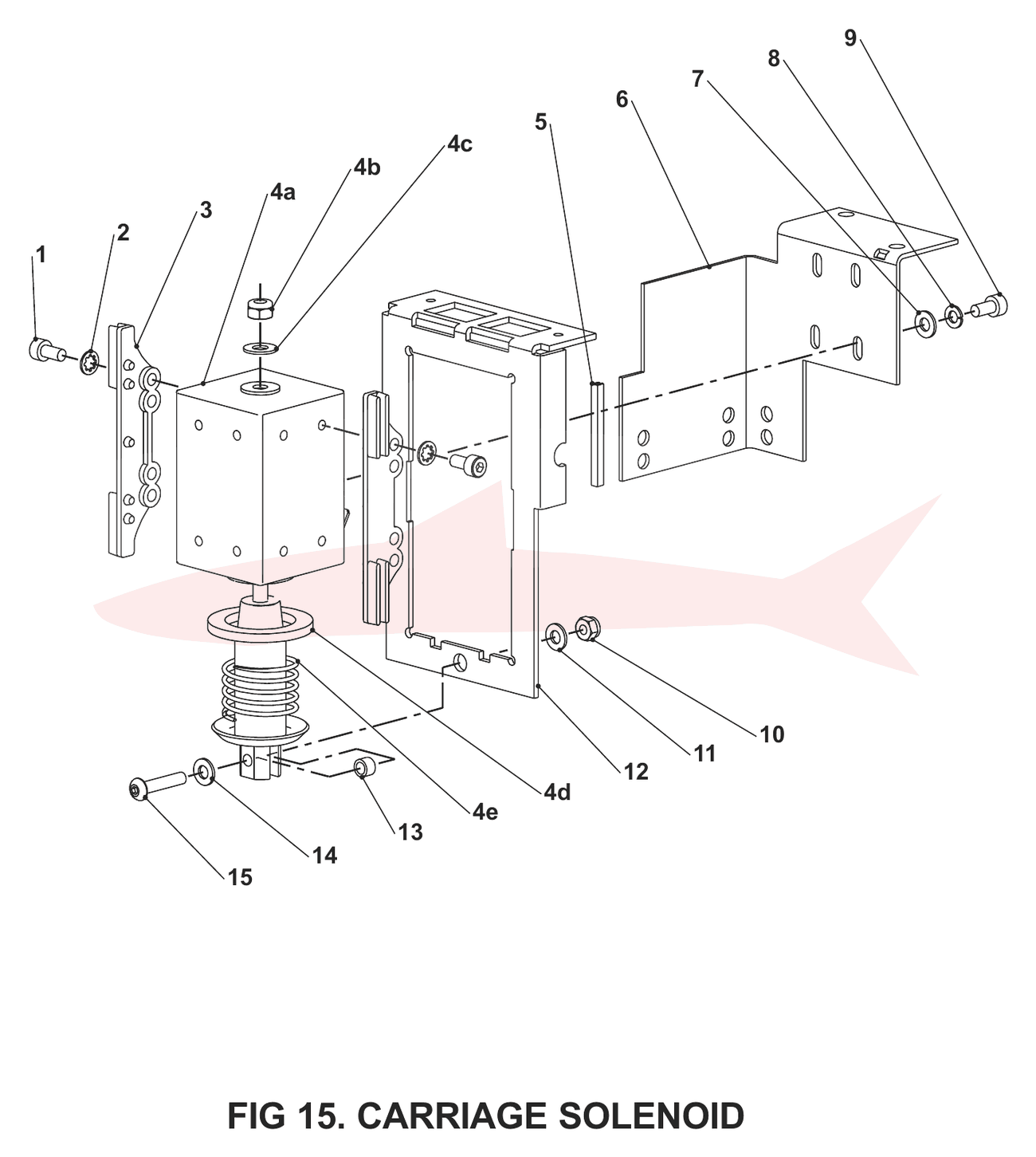 Morgana TrimMaster Pro Fig 15 Carriage Solenoid Assembly — схема деталей