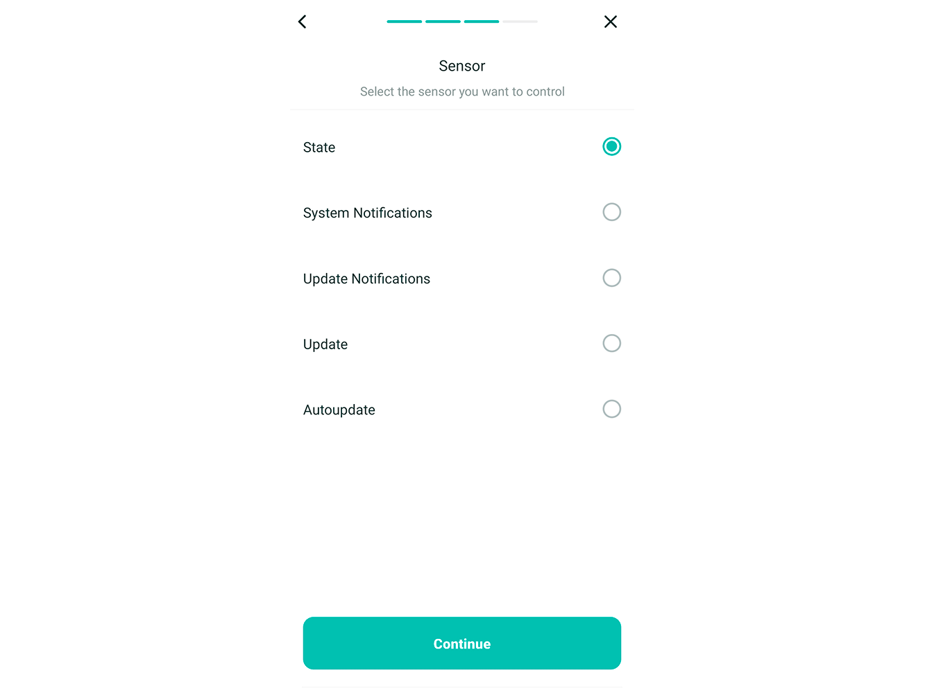 Sensor selection
