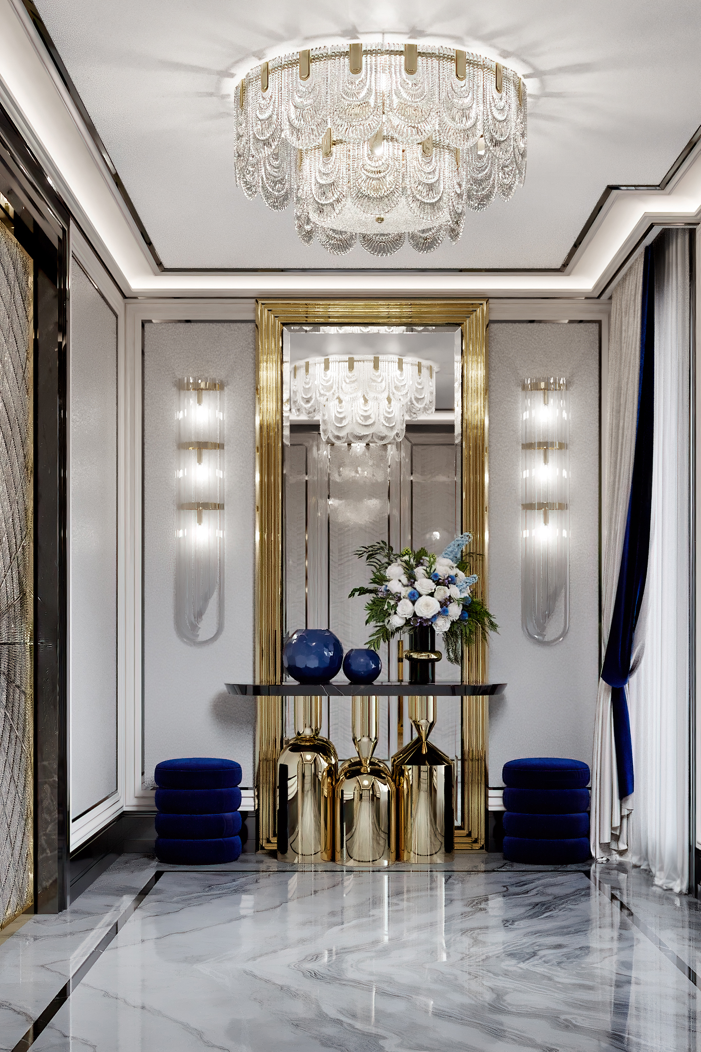 Дизайн интерьера входной зоны в стиле ар-деко