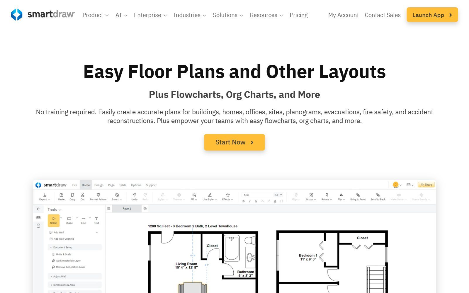 SmartDraw homepage screenshot (October 2026)