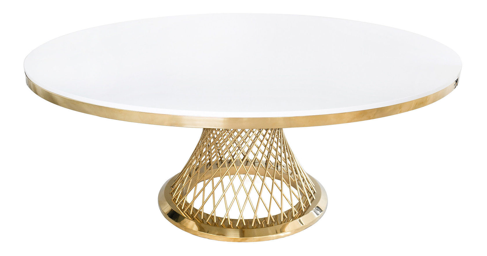стол белый с золотом круглый