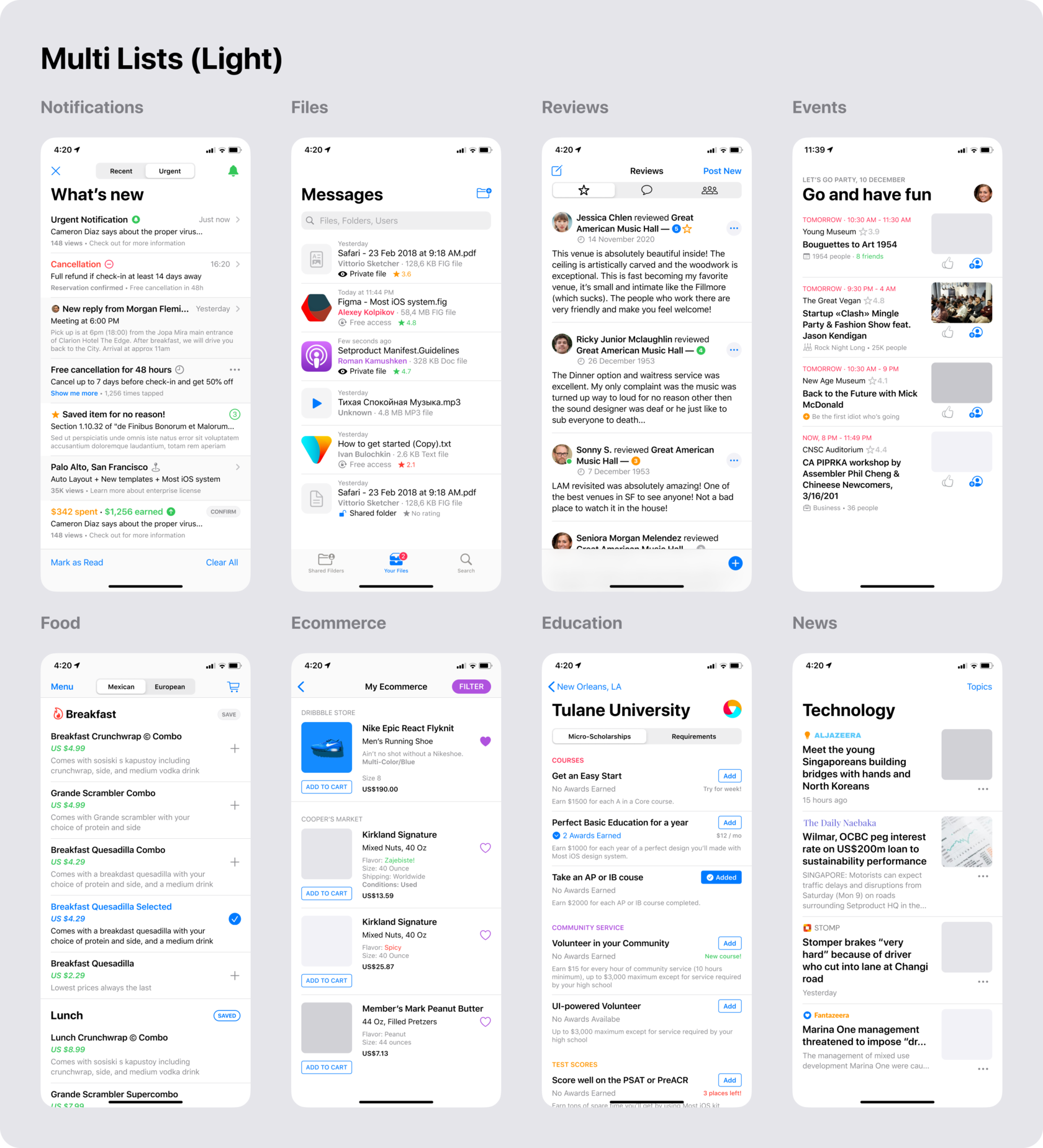 iOS templates for Figma Design system UI kit