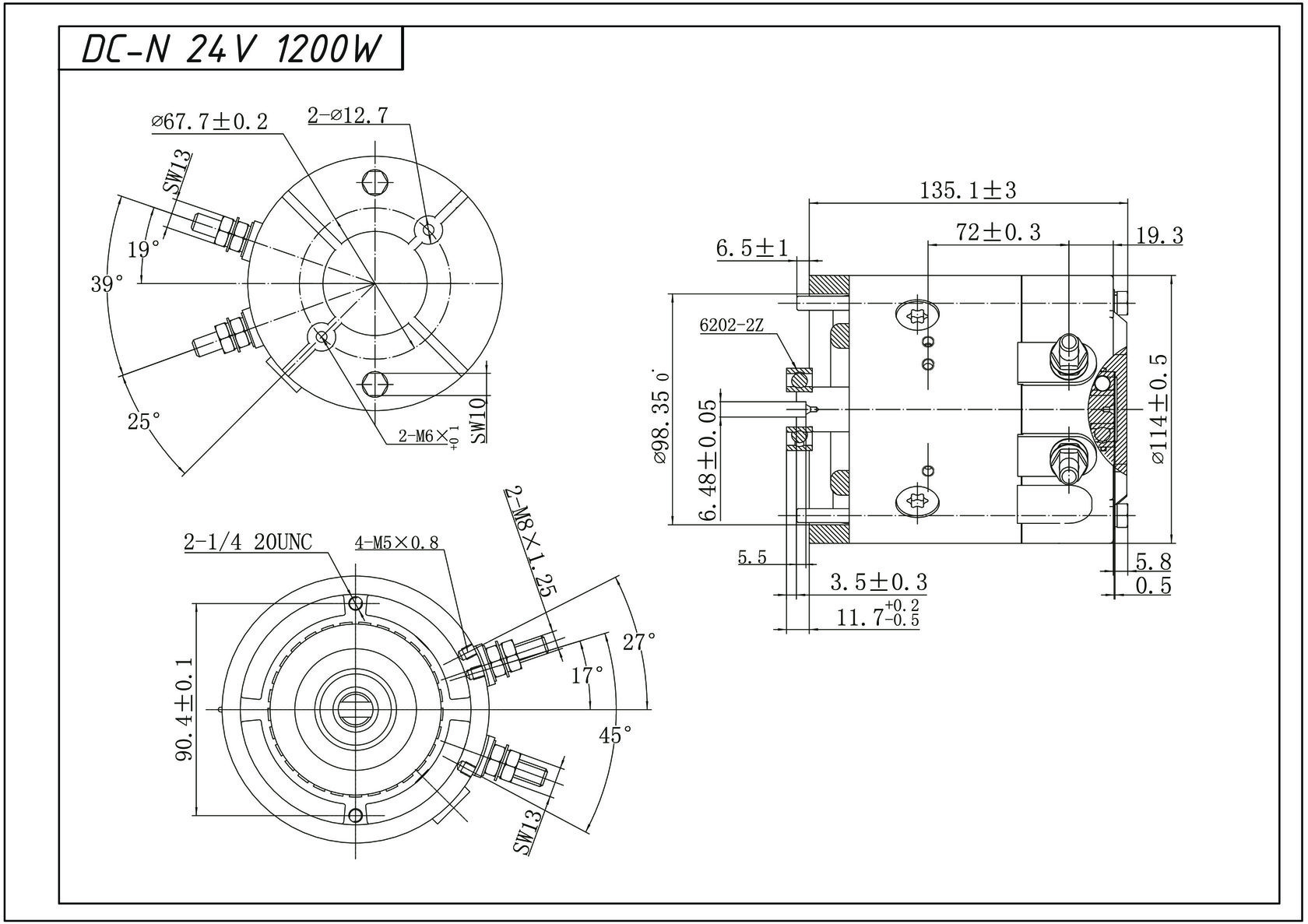 Drawing of the electric motor DC-N