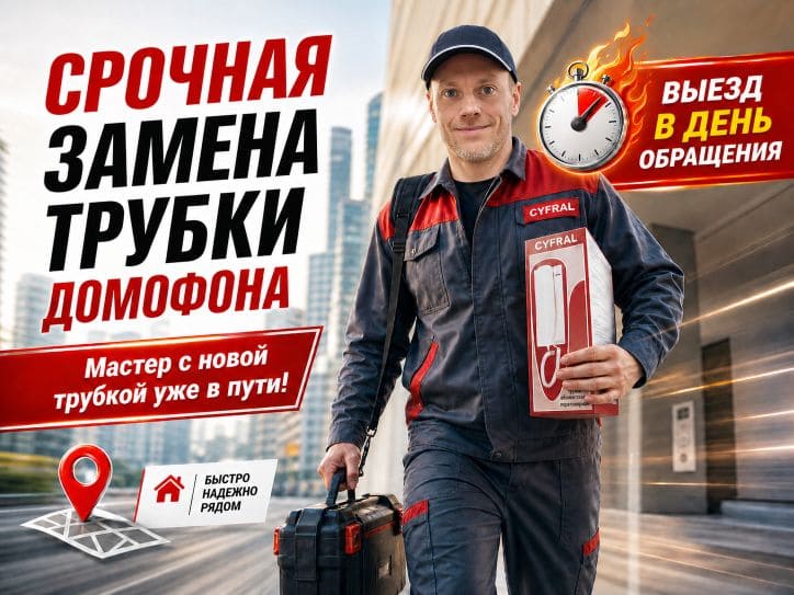 Срочная замена трубки домофона с выездом мастера: спасаем ваш комфорт и безопасность за 1 час