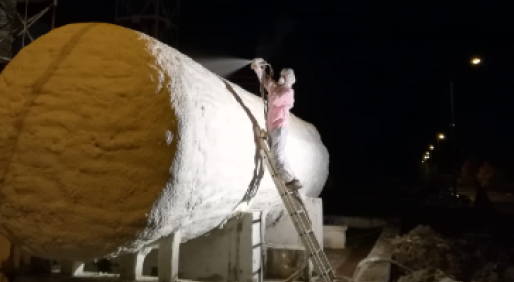 нанесение пены ППУ на ГВС