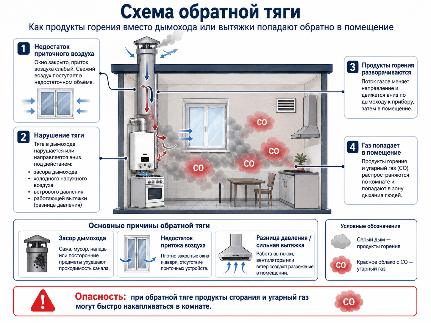 Схема обратной тяги