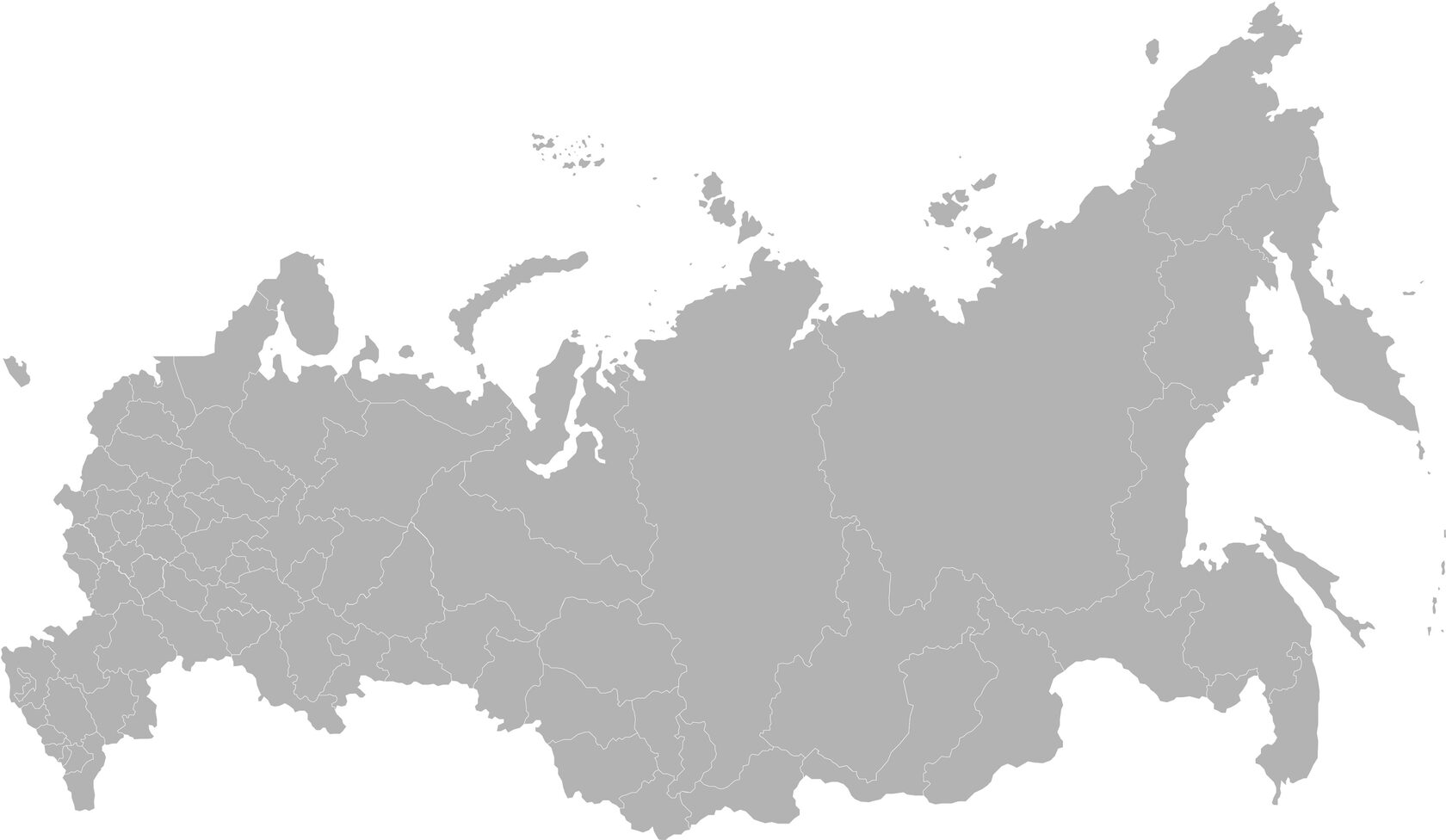 Карта РФ серая