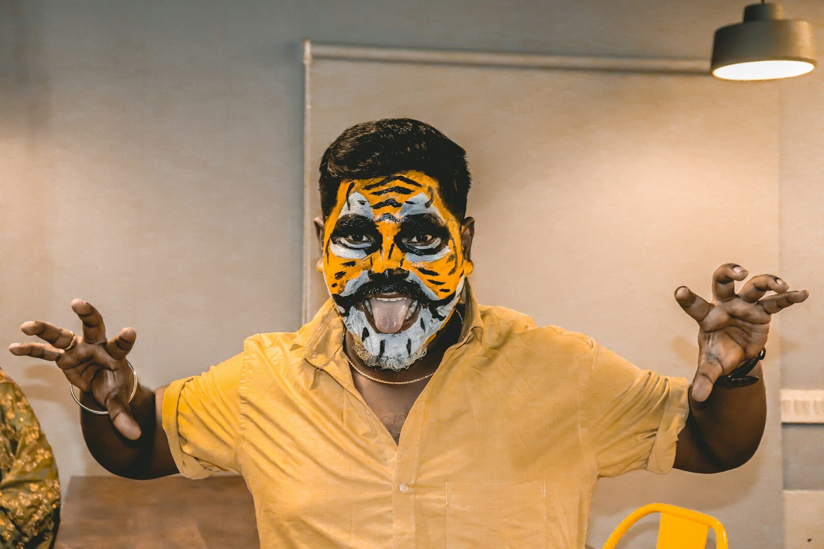 Face painting tiger kids festival