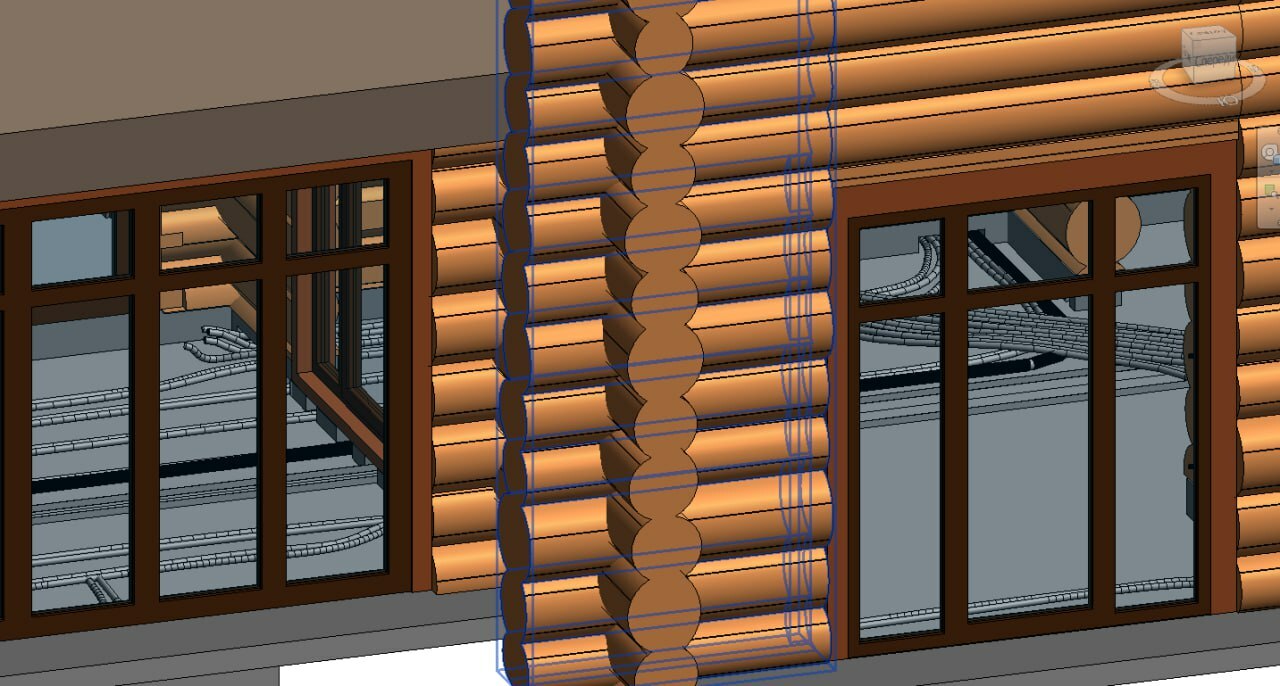 BIM обмеры в Revit деревянного сруба