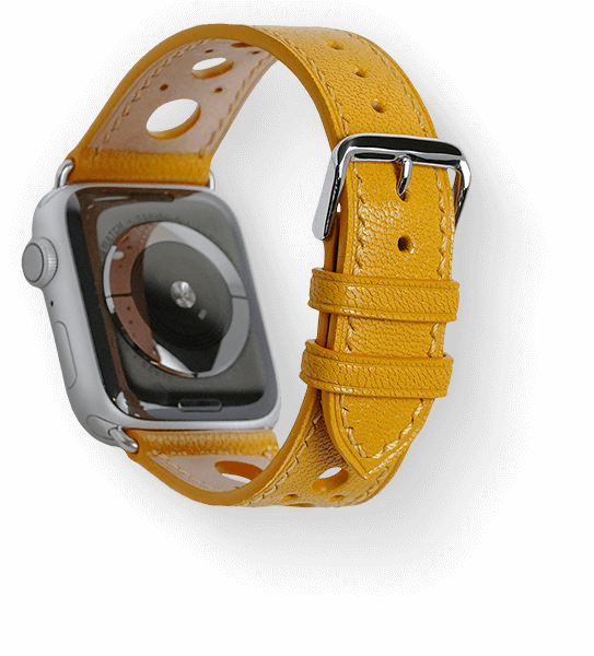 зелёный кожанный ремешок для apple watch