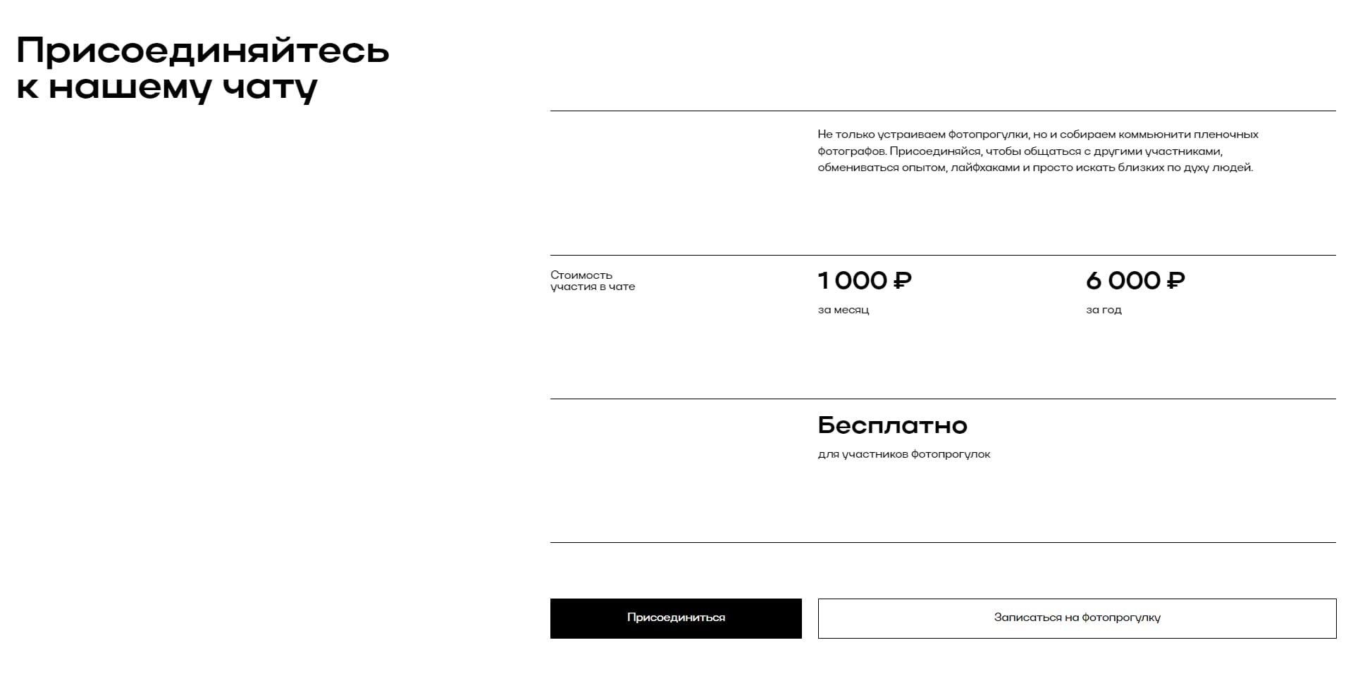 Стоимость чата для фотографов