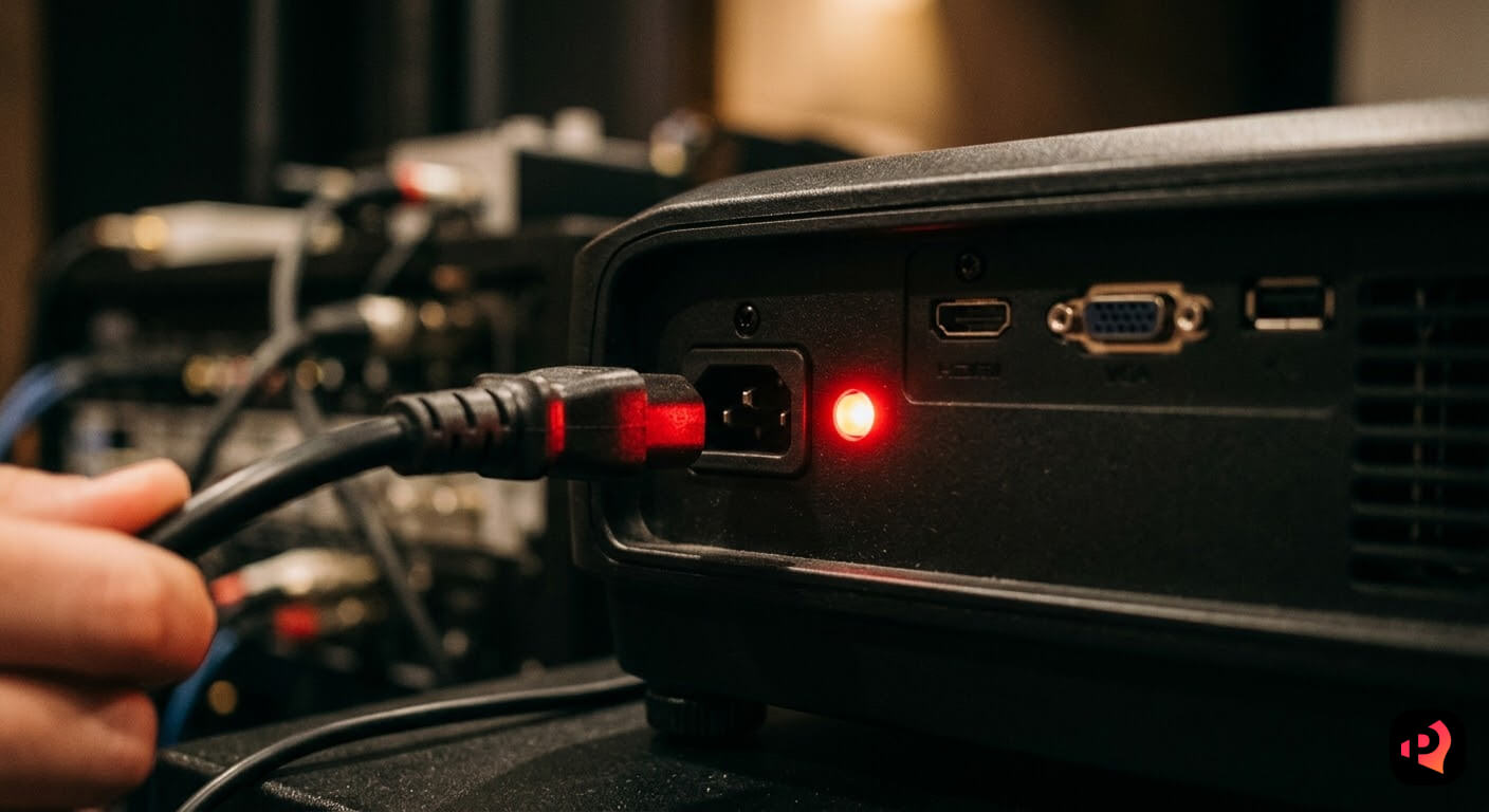 проектор не включается, плохой контакт, защита крышки. завис контроллер проектора