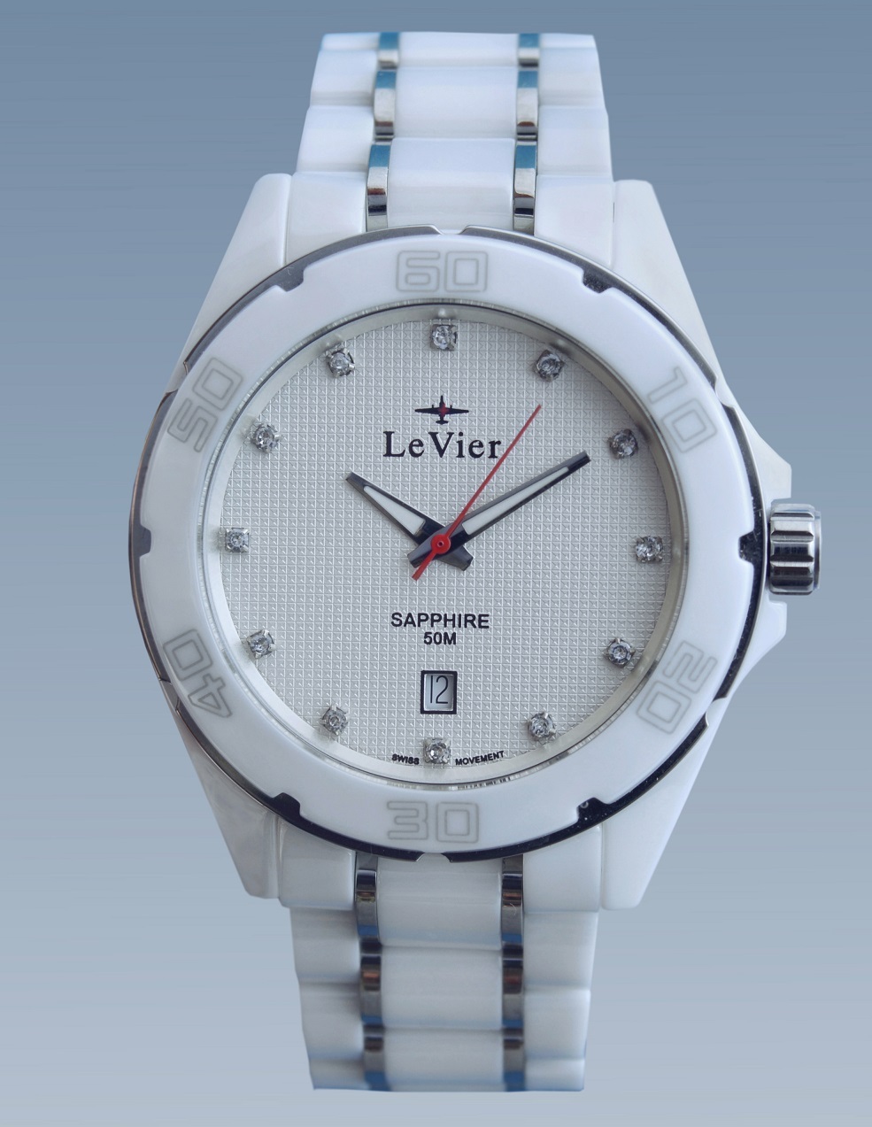 Купить настоящие Мужские керамические часы LeVier L 7518 M Wh