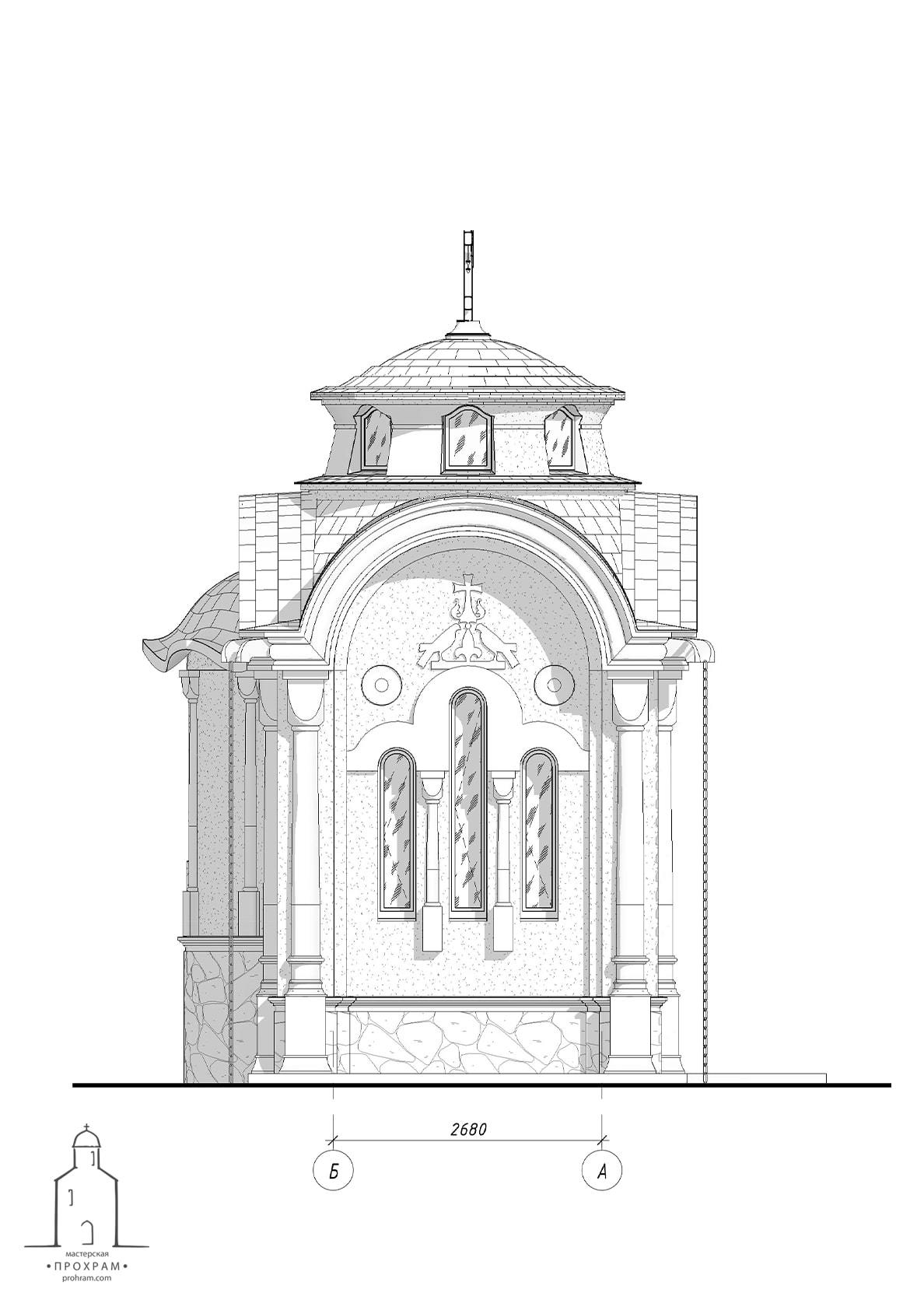 часовня в Минске, чертежи, проект часовни, проектирование православных храмов, храмовая архитектура