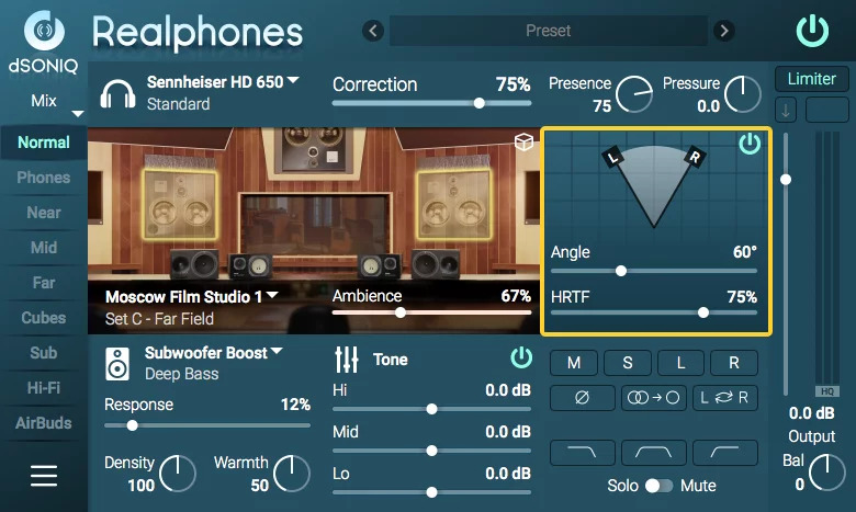 Advanced mode in Realphones