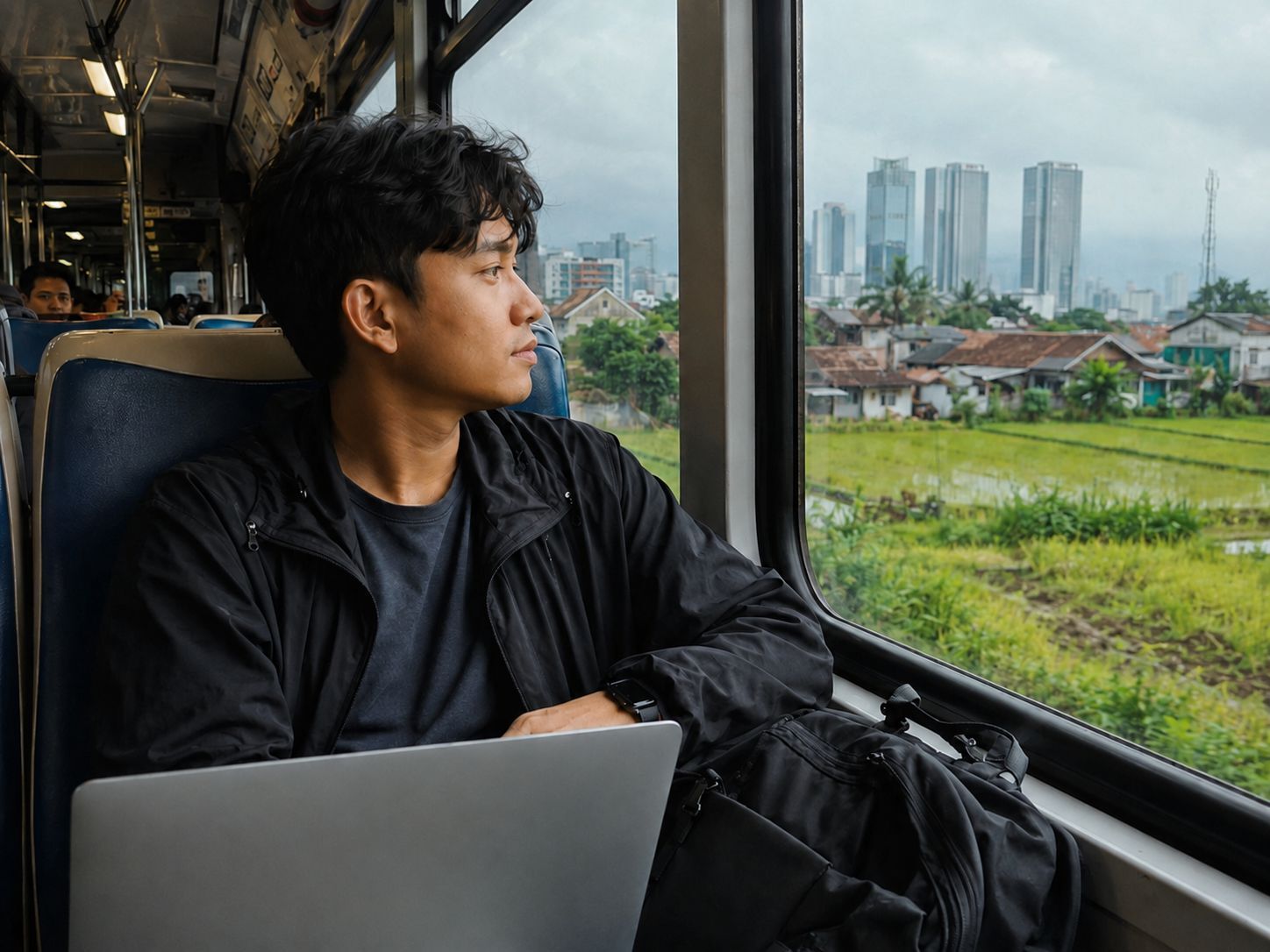 pekerja muda Indonesia pulang ke kampung sambil tetap terhubung dengan kota