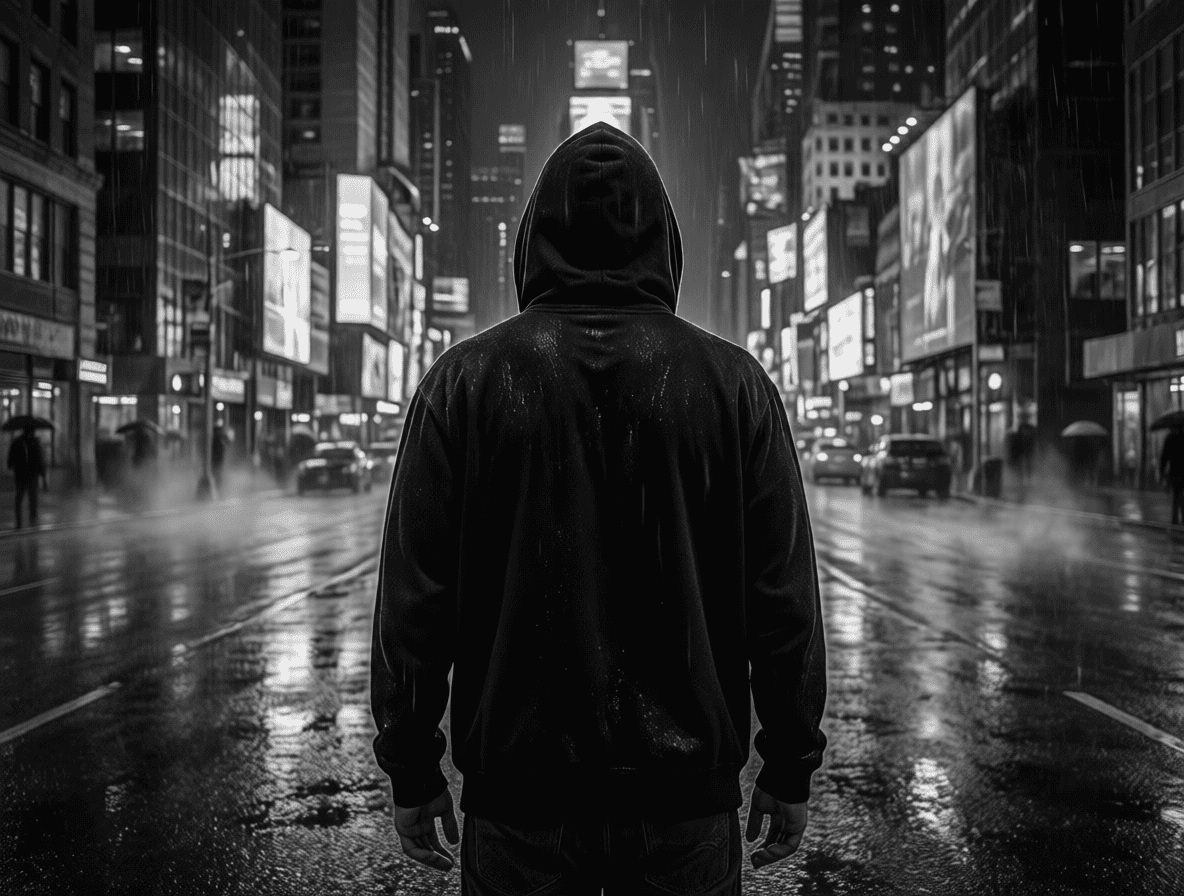 Худи длинное мужское с капюшоном