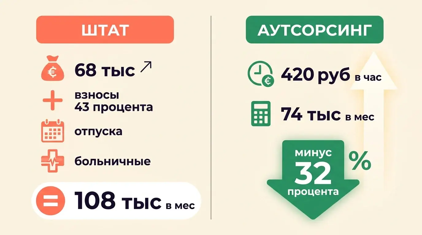 Процесс подбора разнорабочих через аутсорсинг Выполним 96