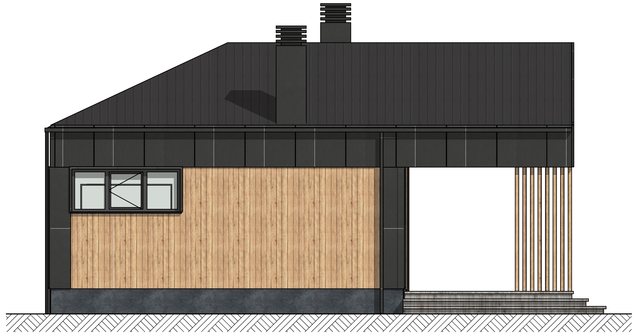 Проект дома "Премиум" для наглядной визуализации и представления данного типа дома с видом сбоку