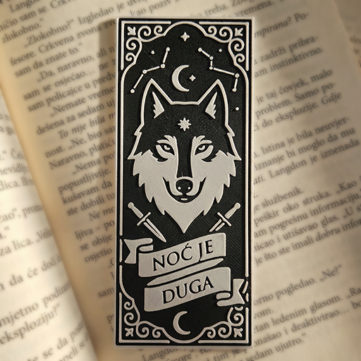 Bookmarker Vuk Noć je duga – obeleživač za knjige iz kolekcije Legende Crne Gore