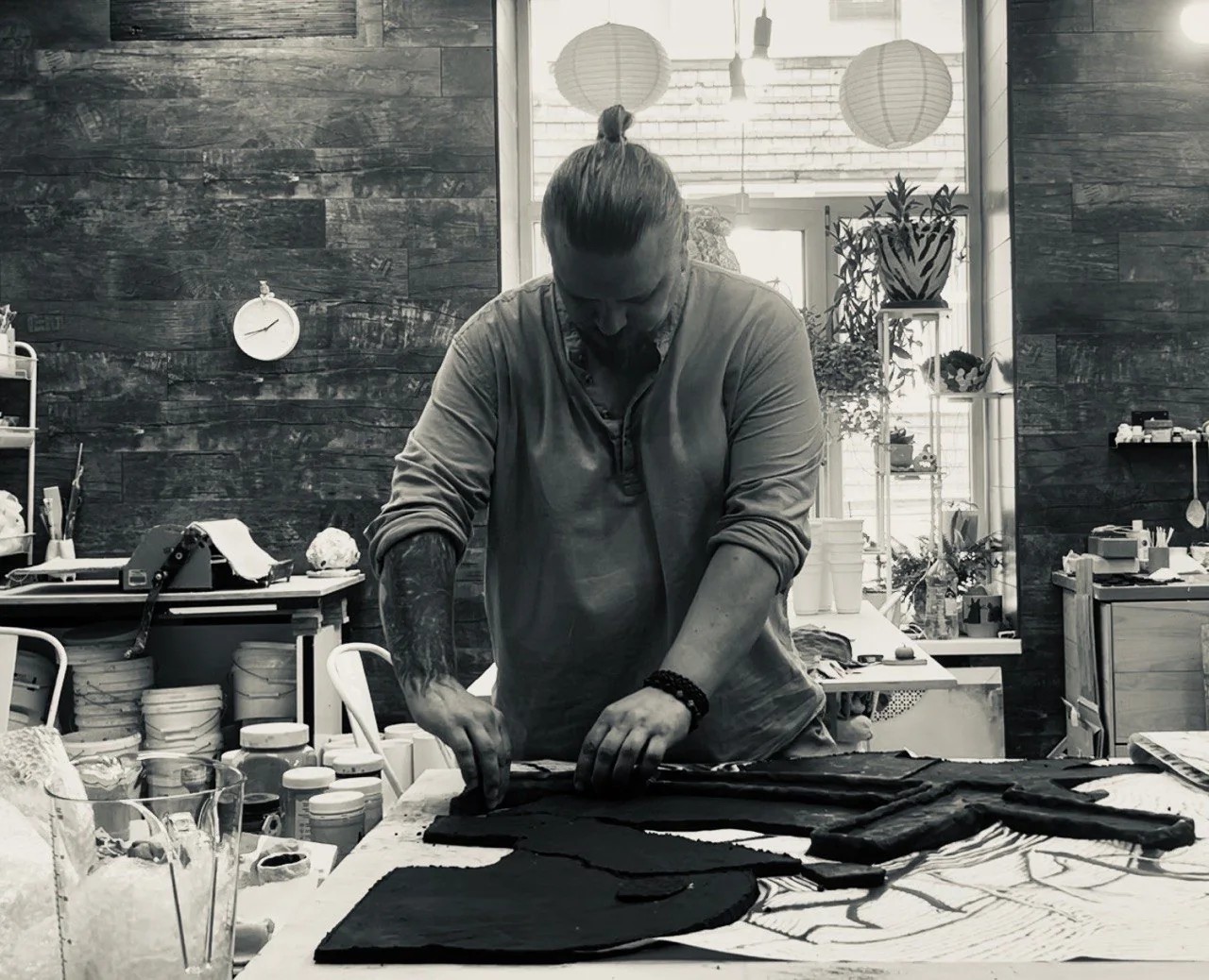 Ignat Matveev working with a model in the studio