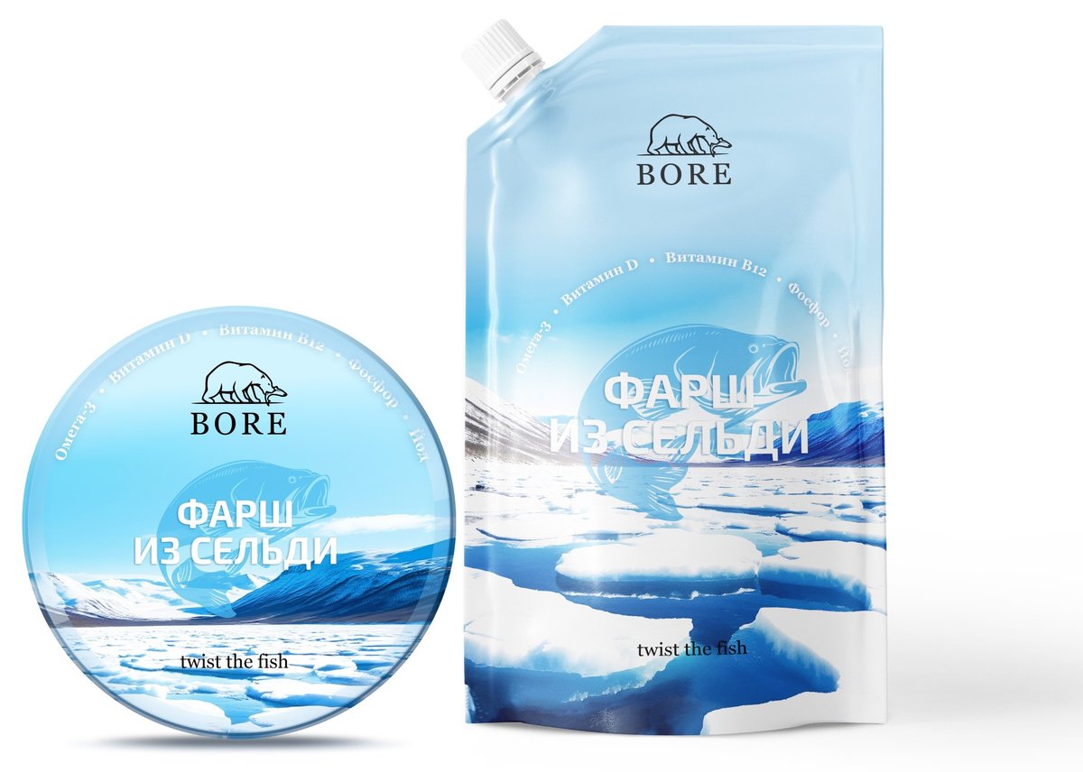 Упаковка BORE — рыбные паштеты и спреды