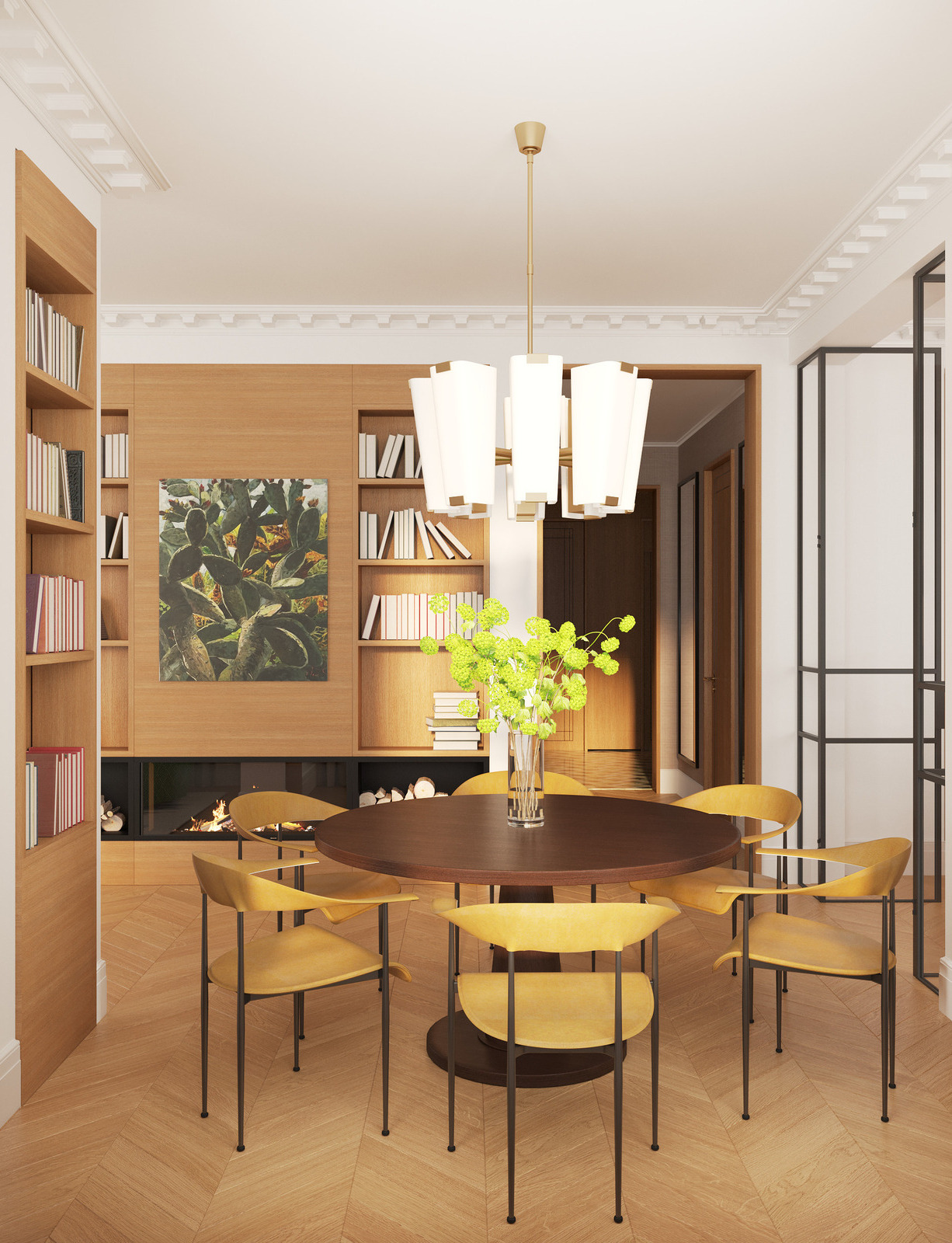 Светильник Visual Comfort, стол Maxalto и стулья Fasem в интерьере дизайнера Екатерины Фёдоровой