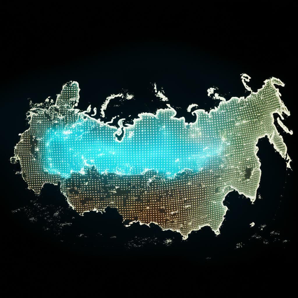 Россия, пронизанная сеткой нейронных соединений на карте