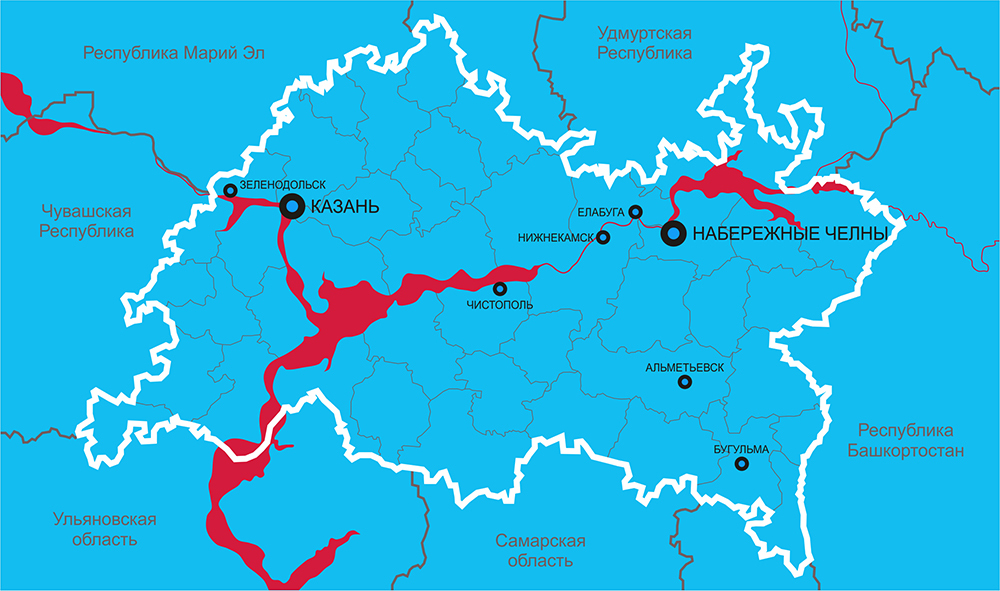 Карта набережных челнов 2024. Карта Казань Набережные Челны. Казань Челны карта. Альметьевск на карте Татарстана.