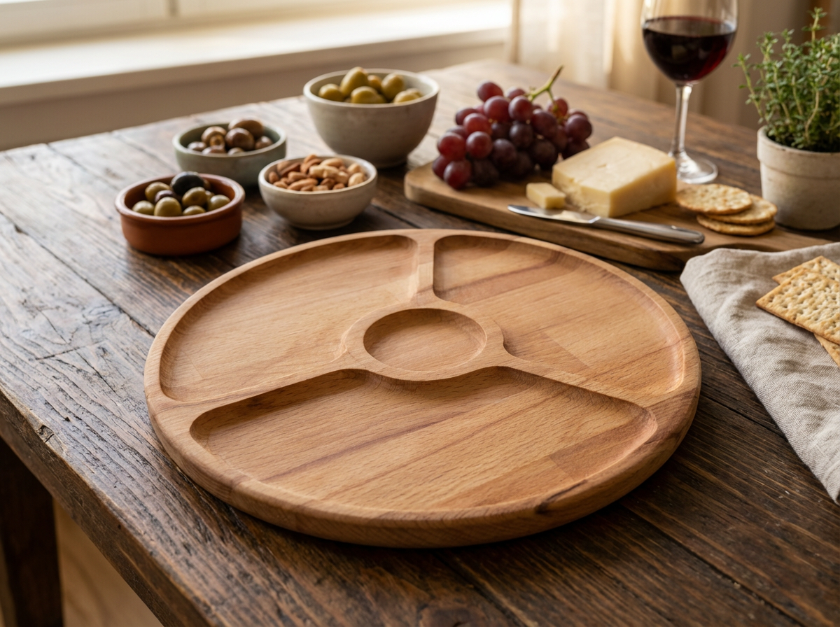 Менажница груглая деревянная 