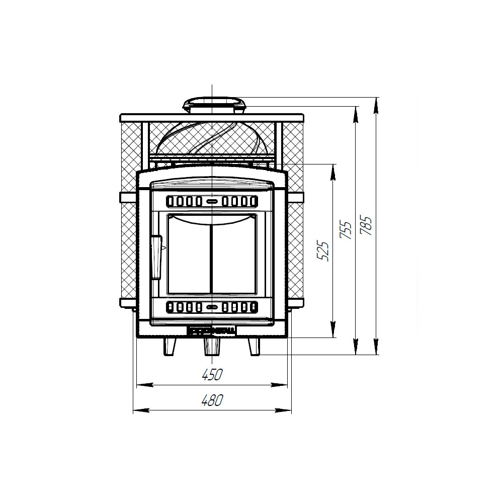 Печь « Банная печь Стандарт с выносным топочным каналом ДТ-3»