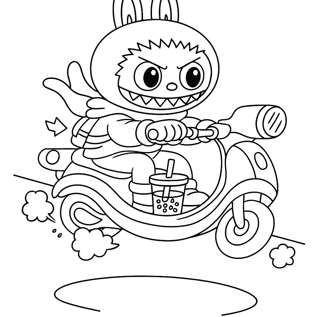 Раскраска Лабубу (Labubu) монстр скачать для детей