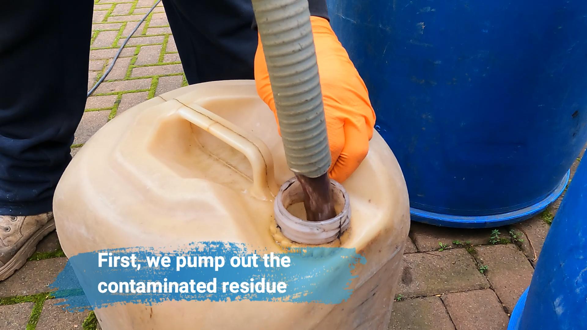 Pump out bad oil residues