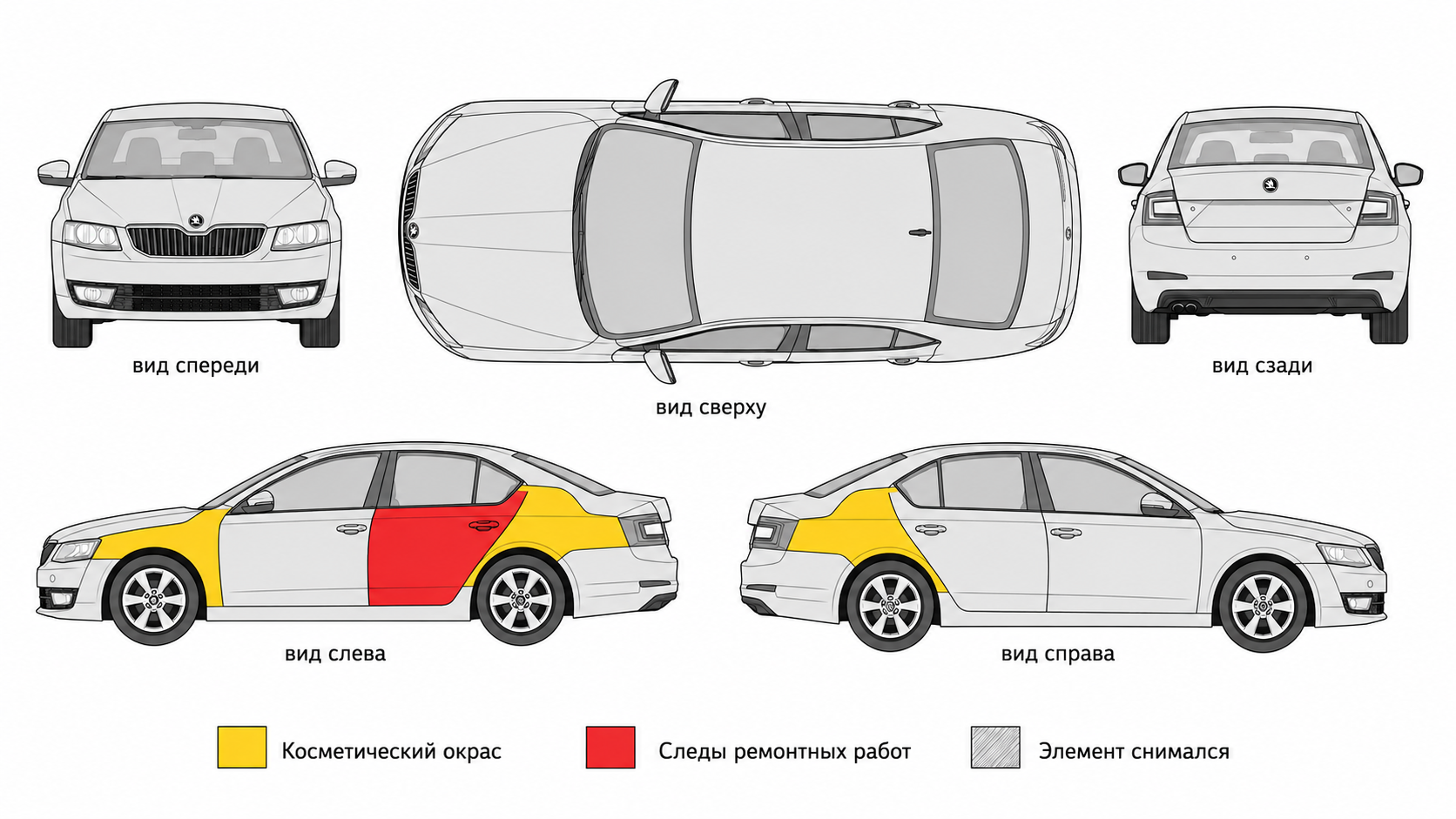 Карта ЛКП Skoda Octavia