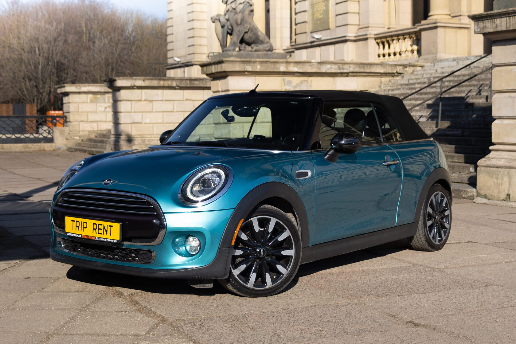 Mini Cooper Turquoise Color Аренда автомобиля Mini Cooper Turquoise Cabrio в Калининграде | Trip Rent